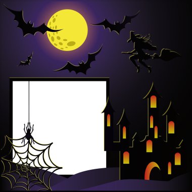 Halloween photo frame for scrapbooking. vector clipart