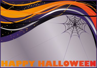 Halloween card with spider web. vector clipart