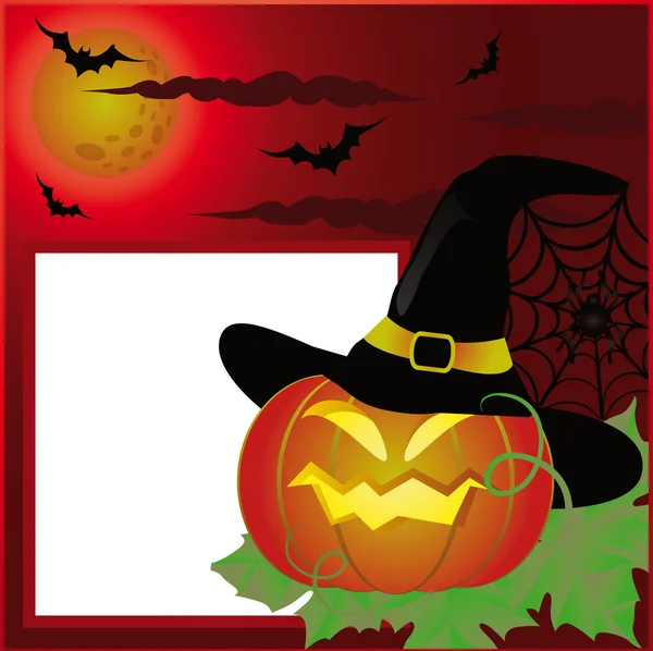 Halloween postcard, photo frame. vector — Stock Vector