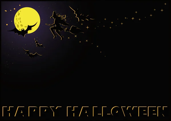 Carte noire Halloween, vecteur — Image vectorielle