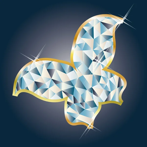 Le papillon en diamant. vecteur — Image vectorielle