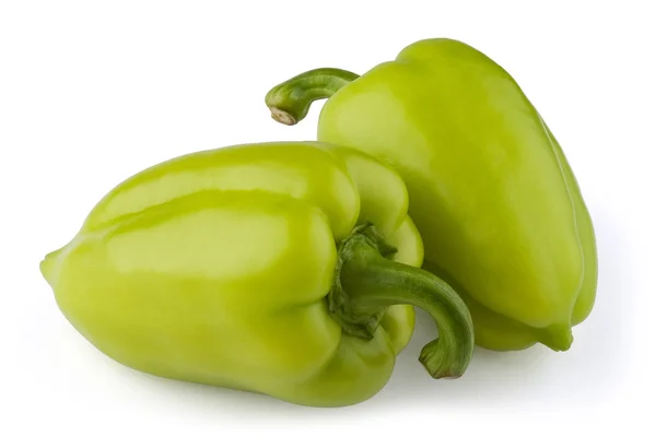 Twee groene paprika — Stockfoto