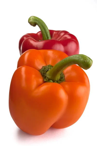 Orange och röd paprika — Stockfoto