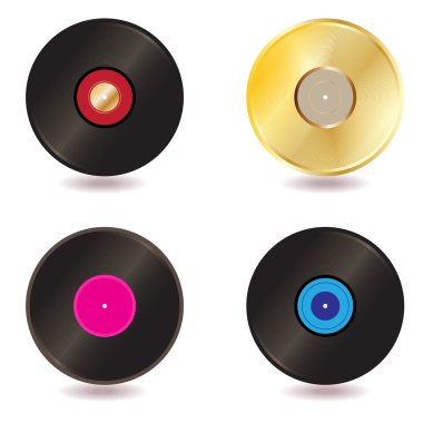 Vinyl lp vintage discs clipart