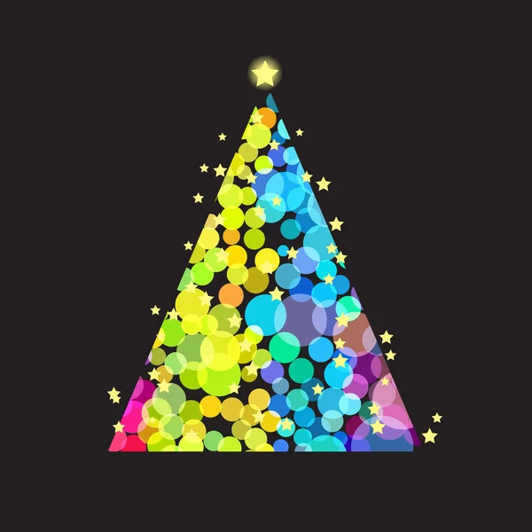 Christmas tree with stars — Stock Vector