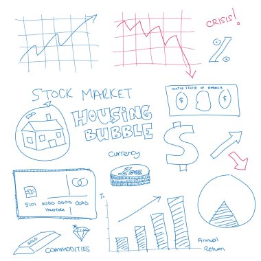 Hand drawn scribble of finance clipart