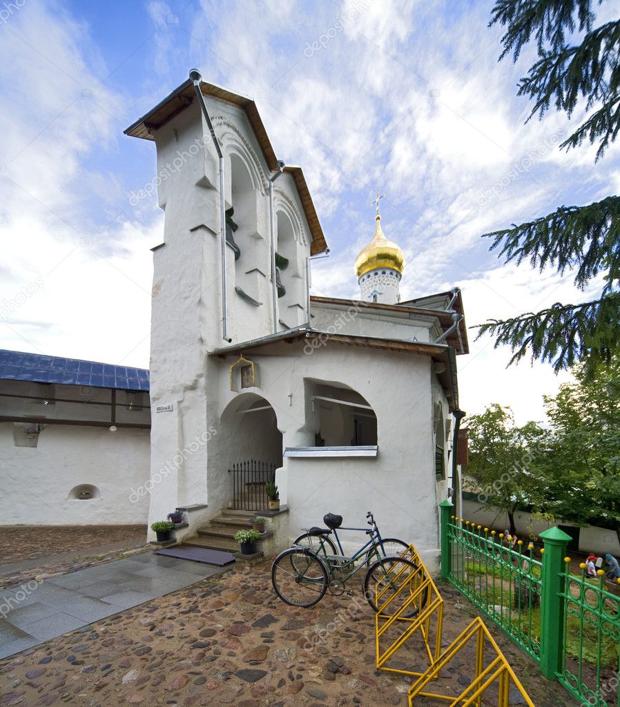 The Pskovo-Pechersky Dormition Monastery. Pskov region. Russia