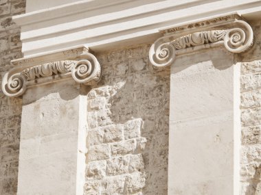 Ionic columns.Giovinazzo church. Apulia. clipart