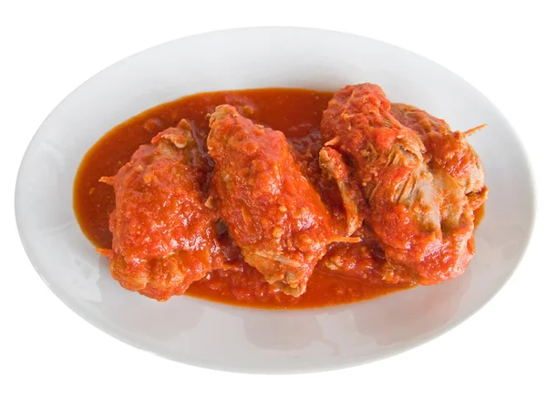 Rulade de carne en salsa de tomate . —  Fotos de Stock