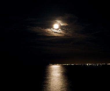 Moonlight on sea. clipart