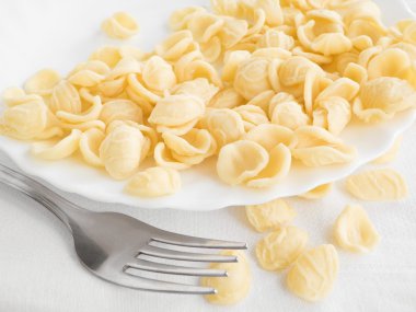 Orecchiette on white dish. clipart