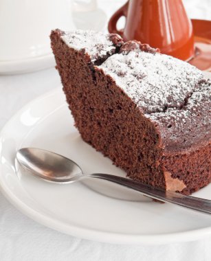 Chocolate Cake Slice at Breakfast. clipart