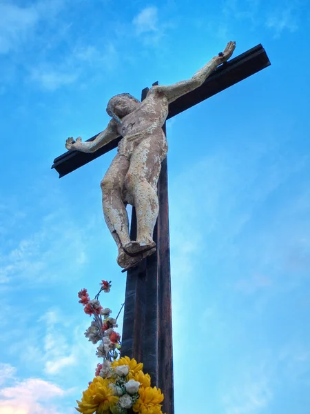 Jézus Krisztus a kék ég. — Stock Fotó