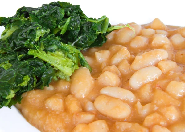 Turnip top and bean soup. — Stock Photo, Image