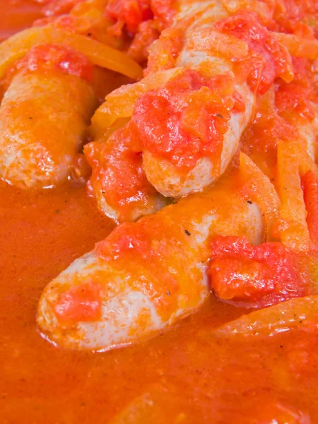 Embutidos en salsa de tomate . — Foto de Stock