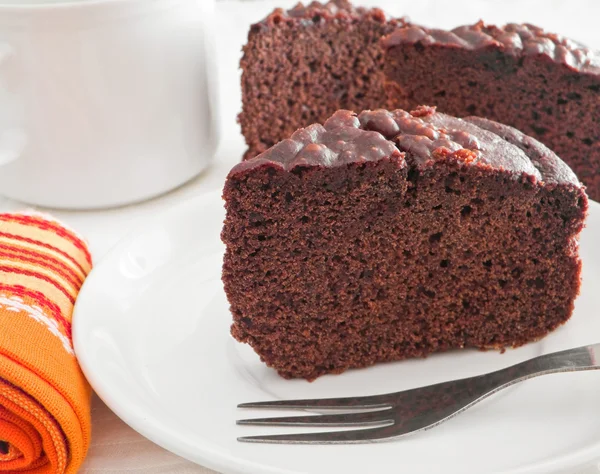 stock image Chocolate Cake Slices at Breakfast.