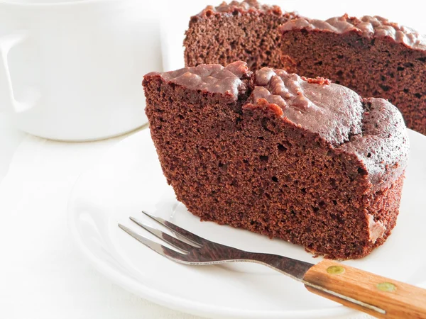 stock image Chocolate Cake Slices at Breakfast.