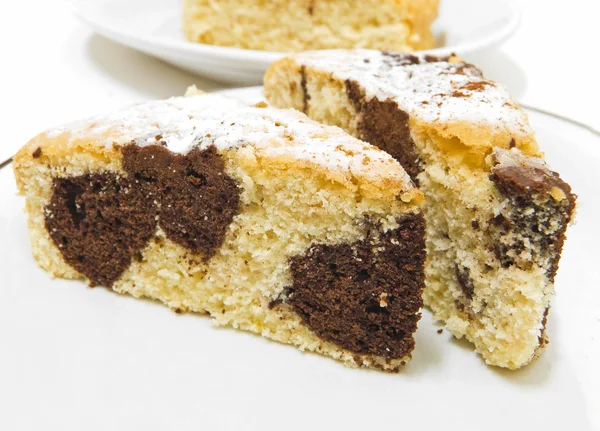 Chocolade marmeren cake. — Stockfoto