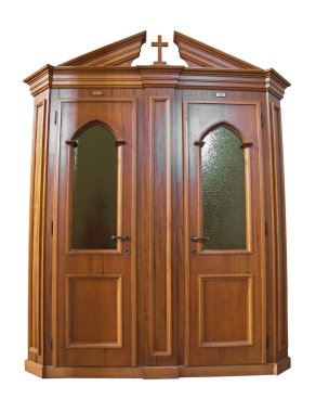 Wooden Confessional. clipart