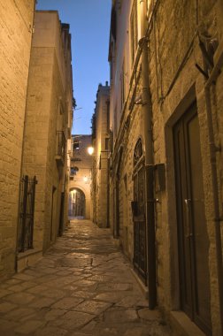 Alley by night. Giovinazzo. Apulia. clipart