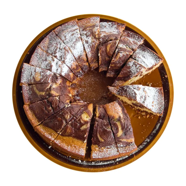Ring shaped chocolate cake. — Stock Photo, Image
