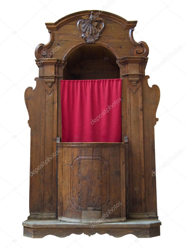 Wooden confessional.
