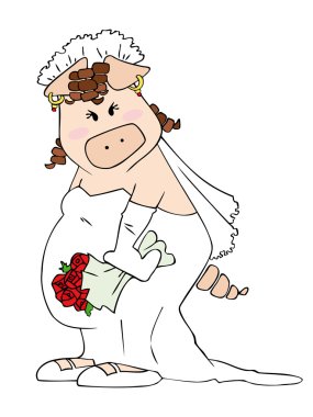 Bride Pig. clipart