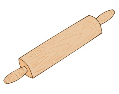 Wooden rolling-pin. clipart