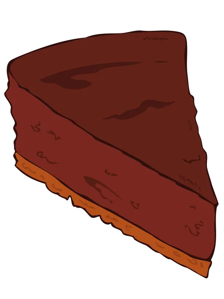 Chocolate cake slice. — Stock Vector