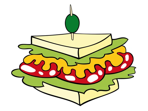Club sandwich. — Stock Vector