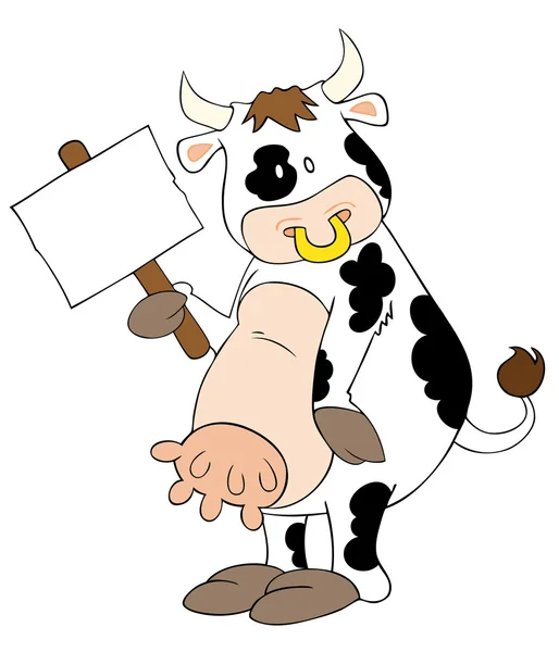 Funny dairy cow. — Stock Vector