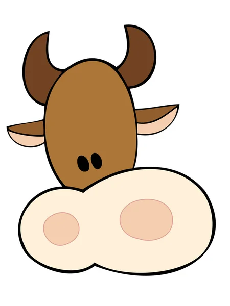 Cara de vaca leiteira engraçado . — Vetor de Stock