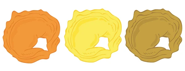 stock vector Tortellini lined up.