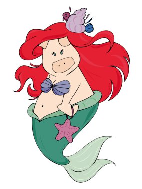 Mermaid pig. clipart