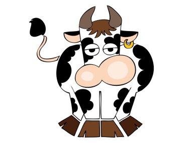 Funny dairy cow. clipart