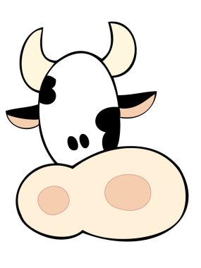 Funny dairy cow face. clipart