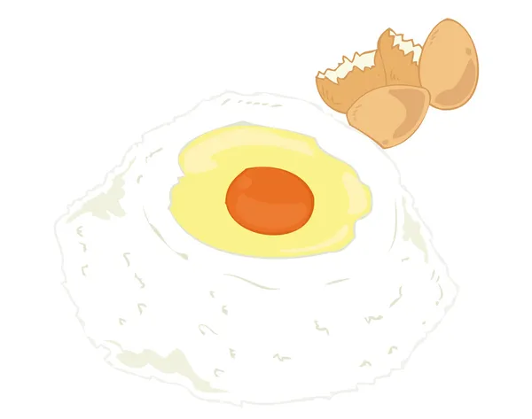 Ingredientes para hornear: huevo en harina-pozo . — Vector de stock