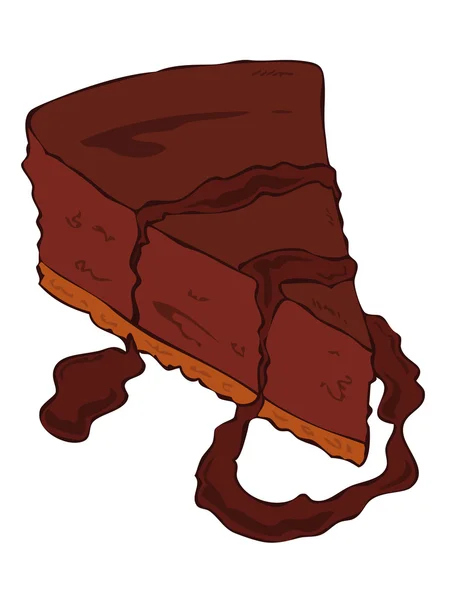 Dark Cheesecake slice. — Stock Vector