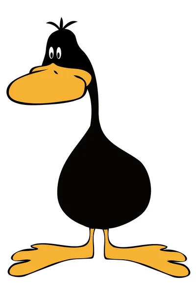 Funny Black Duck. — Stock Vector