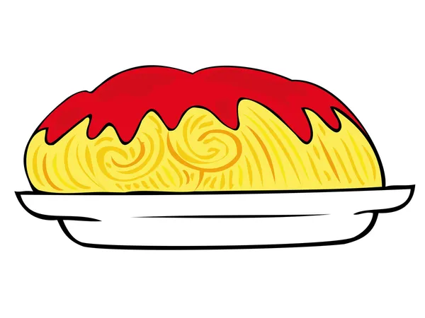 Spaghetti à la sauce tomate. — Image vectorielle