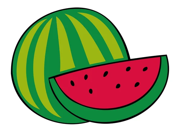 Wassermelone und Scheibe. — Stockvektor