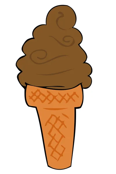 Cône de crème glacée chocolat. — Image vectorielle