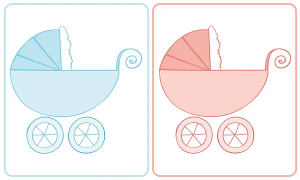 Carro de bebé . — Vector de stock