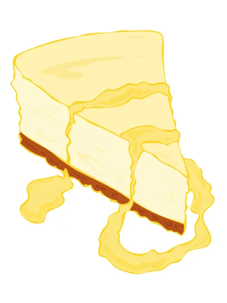 Peynirli kek dilimi. — Stok Vektör