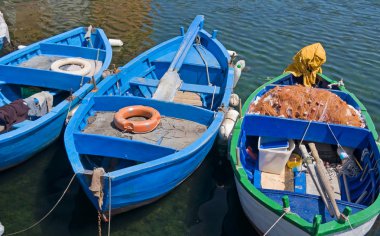 Colorful Boats Lined Up. clipart