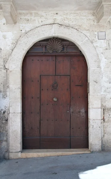 Ușa din față din lemn . — Fotografie, imagine de stoc