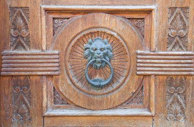 Lion Head Doorknocker. clipart