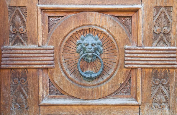Doorknocker głowa lwa. — Zdjęcie stockowe