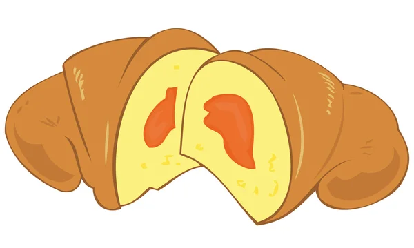 Croissant s marmeládou. — Stockový vektor
