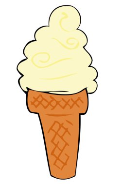 Cream ice cream cone. clipart